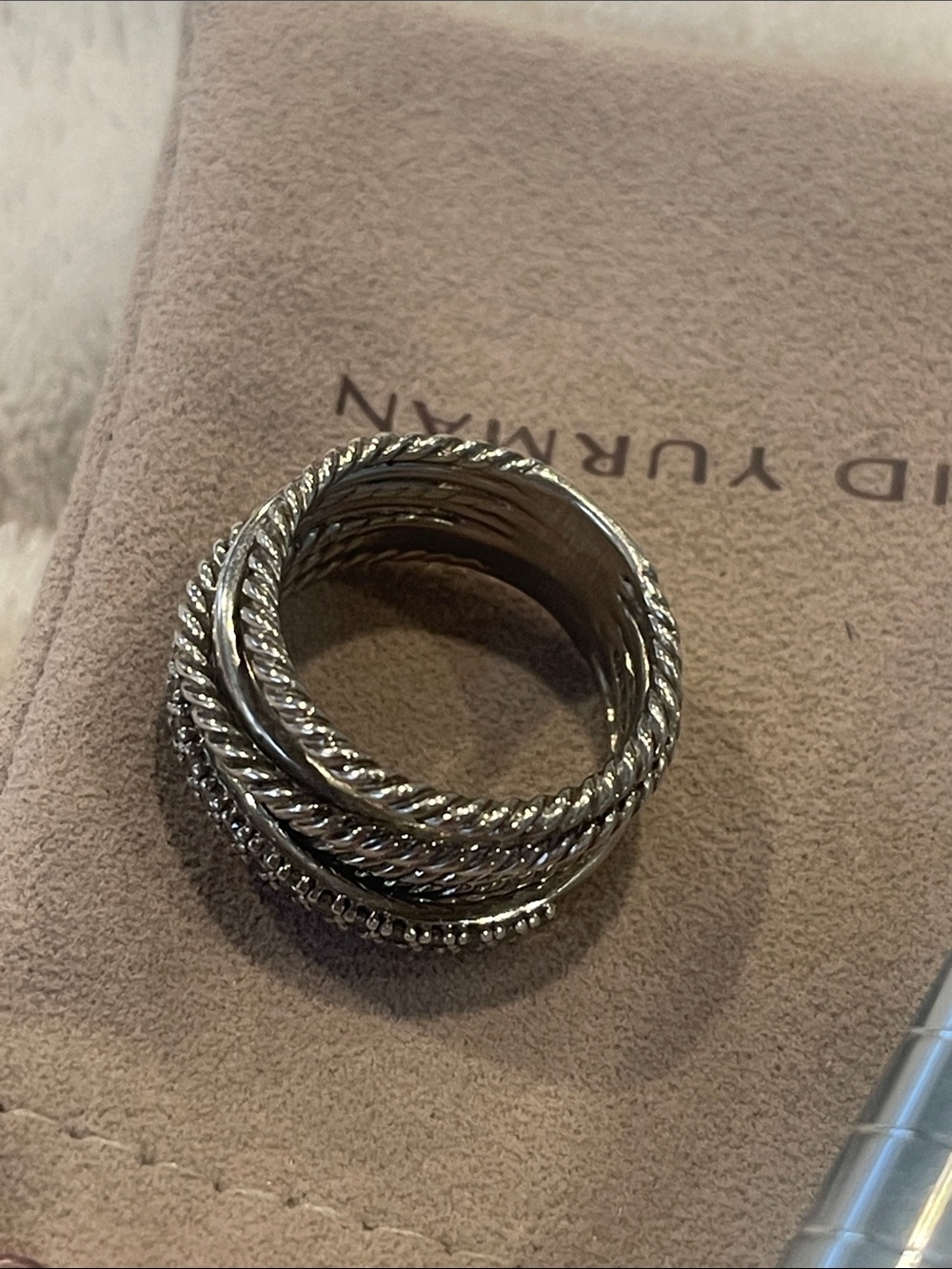 David Yurman Multi-Band Silver-Tone Stackable Ring - Picture 6 of 6